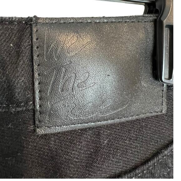 Free People Black My Own Lane Distressed High Rise Straight Leg Jeans Size 26 - Picture 10 of 16